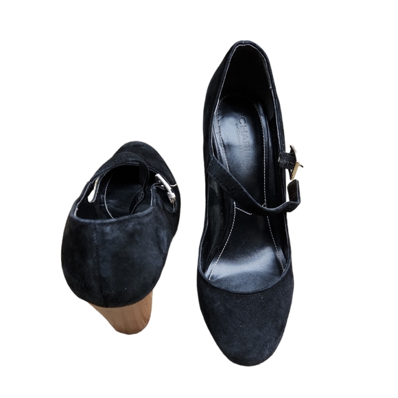 Charles by Charles David Black Suede Mary Jane Heels Size 8.5 - Picture 4 of 10